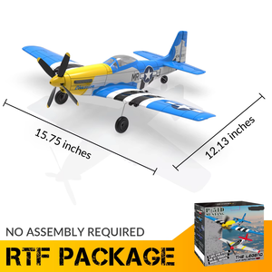 Avión RC de 4 Canales P51 <span class=keywords><strong>Mustang</strong></span> Azul, Avión RC Listo para Volar con Giroscopio, Juguetes de Radiocontrol para Niños, Regalos - Product Image 6