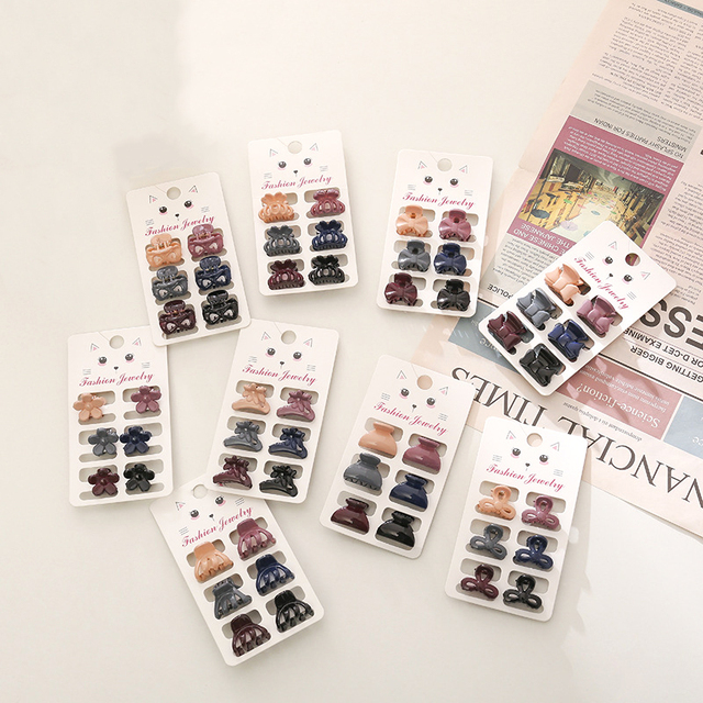 Korean 6pcs/set Top Clip With Bangs on the Back of the Head Female Elegant Resin Hair Claw Clips Small Hairpin