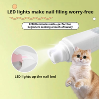 Lime à ongles LED pour animaux de compagnie avec meule diamantée, rechargeable USB Type C, coupe-ongles silencieux pour chiens et chats