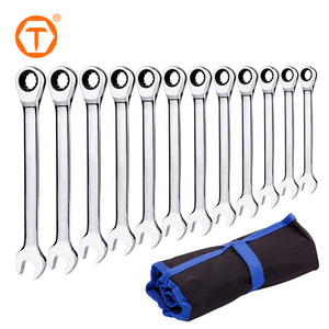 12 miếng 8mm đến 19mm kết hợp số liệu Ratchet Bộ cờ lê Bộ cờ lê với Túi cuộn - Product Image 2