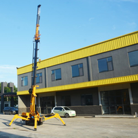Mini-grue araignée hydraulique avec flèche à 5 sections, rotation à 360 degrés, hauteur de levage de 9 m