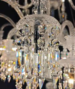Lampadario <span class=keywords><strong>a</strong></span> <span class=keywords><strong>sospensione</strong></span> moderno di lusso personalizzato in cristallo, tessuto e vetro per hall di hotel, ville, matrimoni, soggiorni e scale con LED - Product Image 3
