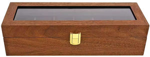 Caja de Madera de Diseño Moderno con Tapa de 6 Posiciones, Opción de Fabricación Personalizable para Empaque de Joyería Rectangular de Madera - Product Image 5