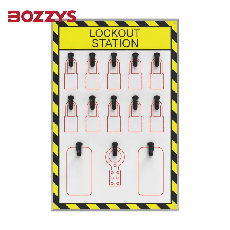 Supporto BOZZYS 360*540mm personalizzazione Open di sicurezza industriale Lockout fisso/tagout Shadowboard con bordo in alluminio