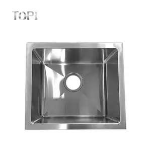 Household SUS 304 Stainless Steel Single Bowl Kitchen Sink With Drain Board