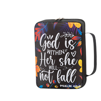 Housse de Bible décontractée à imprimé floral, sac portable avec fermeture éclair en tissu Oxford, étui de rangement pour Écritures, multifonction, cadeau chrétien pour femme, logo personnalisé