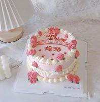 Modèle de gâteau Art Déco en résine fait main de haute qualité pour la fête des Mères et les anniversaires, simulation de gâteau aux fruits pour pâtisserie