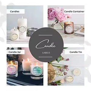 Etiquetas Redondas para Velas Aromáticas, Pegatinas de Papel Autoadhesivas, Diseño Hecho a Mano con Amor, para Regalos y Empaques Artesanales - Product Image 5