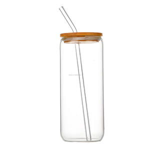 Wide Mouth Lovely Reusable 16oz 500ml Transparent Food Grade Glass Mason Drinking Bottle Screw Cap Straw <strong>Screen</strong> Printed <strong>Reed</strong> - Product Image 2