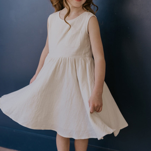 Robes d'été pour enfants Vêtements de boutique de couleur blanche pour bébés et petites filles Vêtements pour enfants de 2 à 6 ans Robe à poche en biscuit - Product Image 3