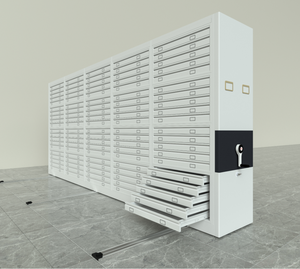 Système d'étagères mobiles intelligentes à compactage massif pour classement, avec étagères métalliques verrouillables - Product Image 6