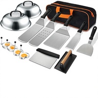 Ensemble d'outils de barbecue en acier inoxydable 35 pièces, pelle de cuisson pour barbecue en plein air, ustensiles de rôtissage et assiettes à viande