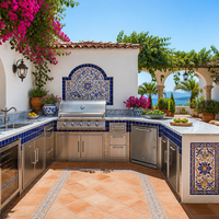 Meubles de cuisine extérieure sur mesure, îlot BBQ modulaire pour jardin, patio, villa, espace de vie extérieur - Fournisseur d'usine