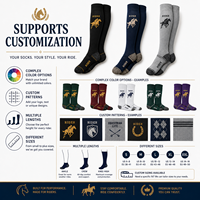 Chaussettes d'équitation personnalisées de qualité supérieure avec logo personnalisé, chaussettes d'équitation hautes jusqu'au genou pour hommes, chaussettes d'équitation de compression