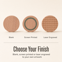Disques en bois de hêtre réutilisables personnalisés 40 mm, jetons en bois vierges pour jeux de société, gravure laser, impression UV, marque ODM/OEM, faible MOQ