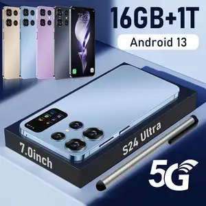 全新原装S24 Ultra 5g智能手机解锁克隆6.8英寸16gb + 1TB电池50MP + 108MP摄像头和6800毫安大电池解锁