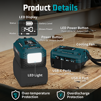Chargeur rapide USB-C PD3.1 pour batterie 18V - Source d'alimentation portable avec double sortie USB-C (280W) et USB-A pour appareils électroménagers