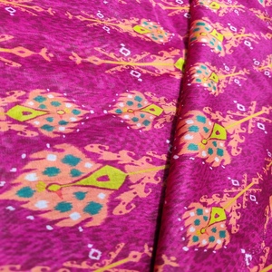 Trendy Woven Multicolor Abstract Printed Chanderi <b>Silk</b> <b>Fabric</b> Premium Lightweight Breathable Quick-Dry 44 Inch Width Saree Kurti - Product Image 4