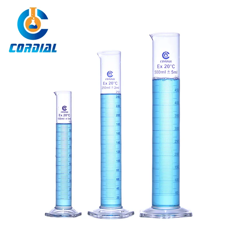 CORDIAL Fournitures de laboratoire 3.3 Verre borosilicaté 100ml 250ml 500ml 1000ml Cylindre de mesure en verre avec graduation