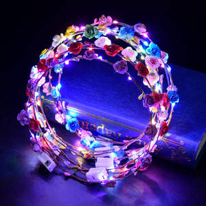 Diadema luminosa del mercado nocturno del día de Año Nuevo, producto pequeño, venta al por mayor, diadema de conejo <span class=keywords><strong>con</strong></span> orejas de gato, tocado de corona Flash - Product Image 3