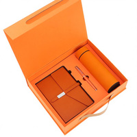 Coffret Cadeau Luxe 3-en-1 : Carnet de Notes en Acier Inoxydable, Stylo Bille et Affichage LED Intelligent de la Température, Isolé