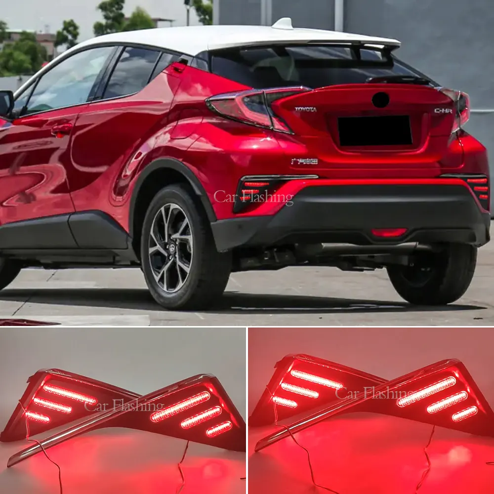 Lámpara reflectora LED antiniebla para coche, luz de freno de parachoques trasero para Toyota C-HR CHR, 2016, 2017, 2018, 2019, 2020