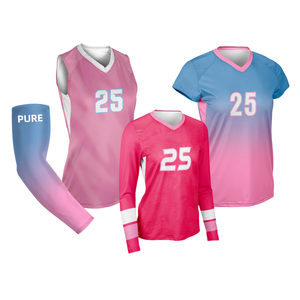 Maillots de volley-ball personnalisés PURE pour femmes, sans manches, uniformes de volley-ball, chemise de club, vêtements de sport d'équipe, ensemble de maillots de volley-ball, manches de bras - Product Image 1