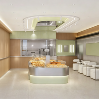 Open central toast Island vitrine réfrigérée pour gâteau en verre usine personnalisée one stop service