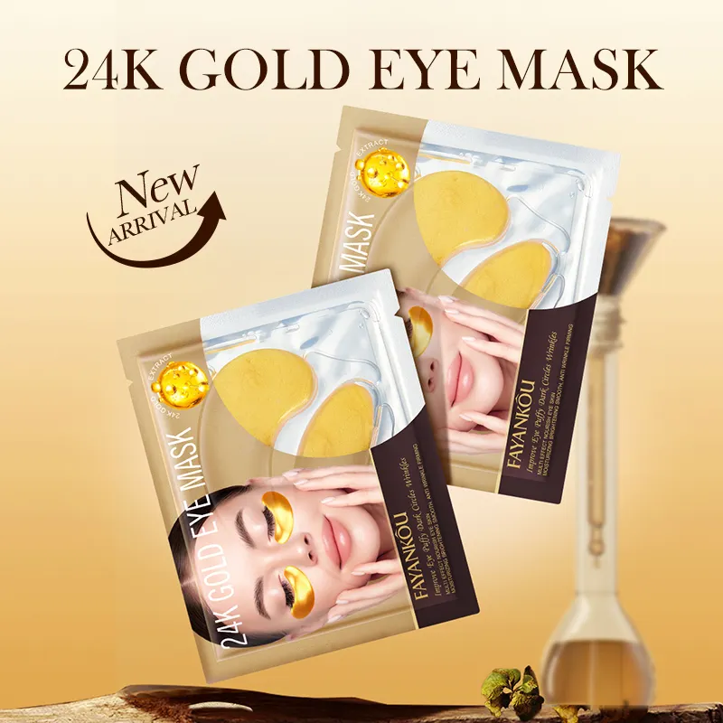 OEM ODM FAYANKOU, оптовая продажа, частная торговая марка, маска для глаз, 24 карат, Коллагеновые темные круги, гелевая маска для глаз