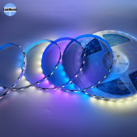 Bande lumineuse LED numérique à double signal RGBW RGBWW, pixels numériques, WS2814 SM16704, adressable, RGBIC, SMD5050, programmable, DMX, bande lumineuse LED intelligente