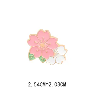 Broche de sac à revers en émail rose et blanc, 1 pièce, fleur de tournesol, Sakura, bijoux à la mode, cadeau, plante