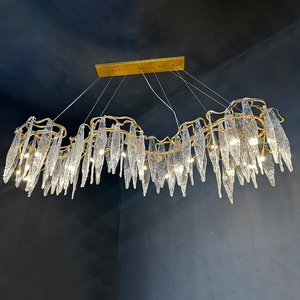Postmodern All-Copper <b>Branch</b> Chandelier LED <b>Light</b> Fiberglass Crystal French Style Luxury for Living Room Dining Room Villa - Product Image 2