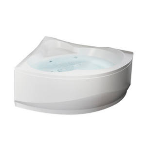 Bañera semicircular simétrica de 135 x 135 cm con función de hidromasaje para relajación y experiencia de spa. - Product Image 1