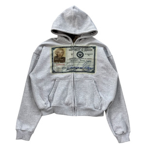 Unisex <b>Pink</b> Black Zip-Up <b>Hoodie</b> with DTG Print Oversized Fit Knitted Cotton Sweatshirt Winter Vintage Washed - Product Image 5