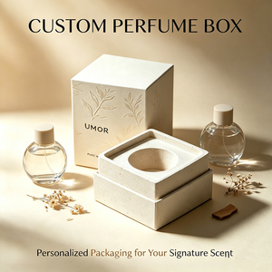 OEM Custom Rigid Paper Lid and Base Perfume Box with <b>Pulp</b> Insert & Embossed Pattern - Sustainable Fragrance Packaging Wholesale - Product Image 1