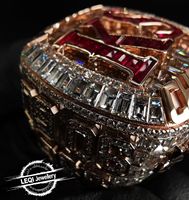 Bague de Mariage/Engagement/Championnat Hip Hop Personnalisée 100% Testée au Diamant - Or 10K/14K/18K Entièrement Sertie de Diamants de Laboratoire - Cadeau