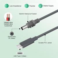 Cable de Carga Tipo C para Starlink Mini con Conector Impermeable para Antena Satelital Starlink Mini 2M/3M/5M