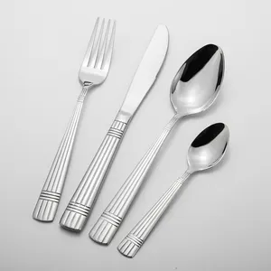 Portugal westlichen Stil benutzer definierte Messer Gabel Löffel Sets Edelstahl 4 pc Silber Besteck Set Box