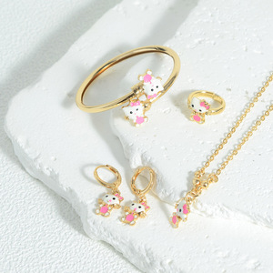 Juego De Joyas 4 Piezas Kuromi <strong>Hello</strong> <strong>Kitty</strong> Ninas 4Pcs Girls Jewelry <strong>Set</strong> Gold Plated Copper Regalo Cumpleanos - Product Image 6