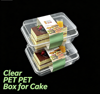 Boîte d'emballage carrée jetable pour gâteau roulé avec couvercle transparent