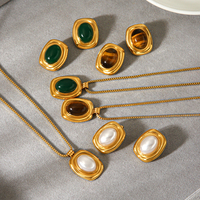 Ensemble de bijoux H&C très vendu, plaqué or 18 carats, imitation perle, acier inoxydable, étanche, cadeau pour femme