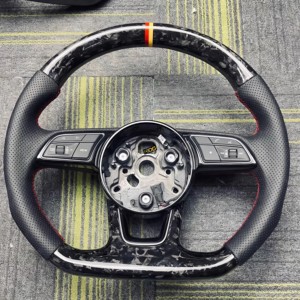 Volant personnalisé en fibre de carbone forgée <span class=keywords><strong>blanche</strong></span> pour <span class=keywords><strong>Audi</strong></span> B9 A3 A4 A5 S4 RS5 S3 S4 S5 A6 A7 A8 Q5 Q7 Q8 <span class=keywords><strong>TT</strong></span> R8 S6 RS6 RS7 B8 - Product Image 1