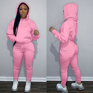 LOGO Custom Herbst 2024 Damen Kleidung Pullover Trainings anzug 2 Zweiteilige Hose Hoodie Set Jogger Sweat suit Jogging hose und Hoodie Set - Product Image 4