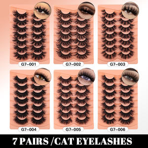 7 Pares de Pestañas de Visón 8D, Hechas a Mano, Rizadas y Voluminosas, Reutilizables, Estilo <span class=keywords><strong>Ojo</strong></span> de Gato, Paquete para Venta al Por Mayor - Product Image 5