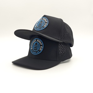 Casquette de golf tactique 5 panneaux unie imperméable avec logo en silicone personnalisé, faible MOQ, OEM, patch en caoutchouc 3D perforé au laser, pour usage urbain actif - Product Image 2
