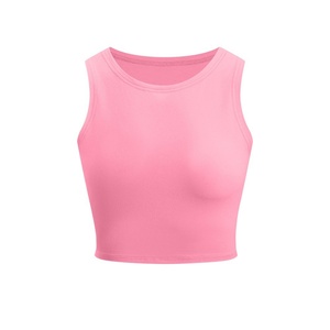 Tank <b>Tops</b> Women ShirtNew Sexy Crop <b>Top</b> Sleeveless Tight Fitting Base Shirt with Round Neck and <b>Cross</b> Shaped tank <b>Top</b> - Product Image 5