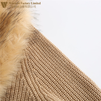 Nouveau produit, cardigan décontracté pour femmes, hiver, confort, chaleur, devant ouvert, avec col en fausse fourrure amovible, fermeture à bouton unique