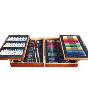 Art Art Supplier Ensemble d'art en bois super deluxe <span class=keywords><strong>de</strong></span> 174 pièces, kit <span class=keywords><strong>de</strong></span> dessin artisanal avec crayons, pastels à l'huile, crayons <span class=keywords><strong>de</strong></span> <span class=keywords><strong>couleur</strong></span> pour adolescents - Product Image 3