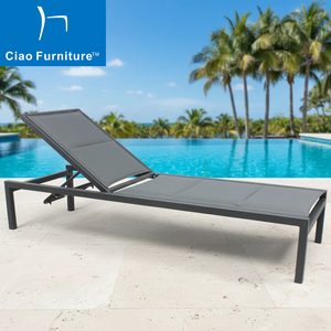 Lettino Prendisole <span class=keywords><strong>da</strong></span> Esterno in Alluminio con Tessuto Imbottito per Piscina e <span class=keywords><strong>Spiaggia</strong></span> - Product Image 1