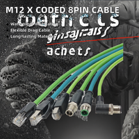 Câble Ethernet industriel M12 vers RJ45 IP67 20m, droit, 4 broches mâle, code D, flexible, pour capteurs et caméras industrielles